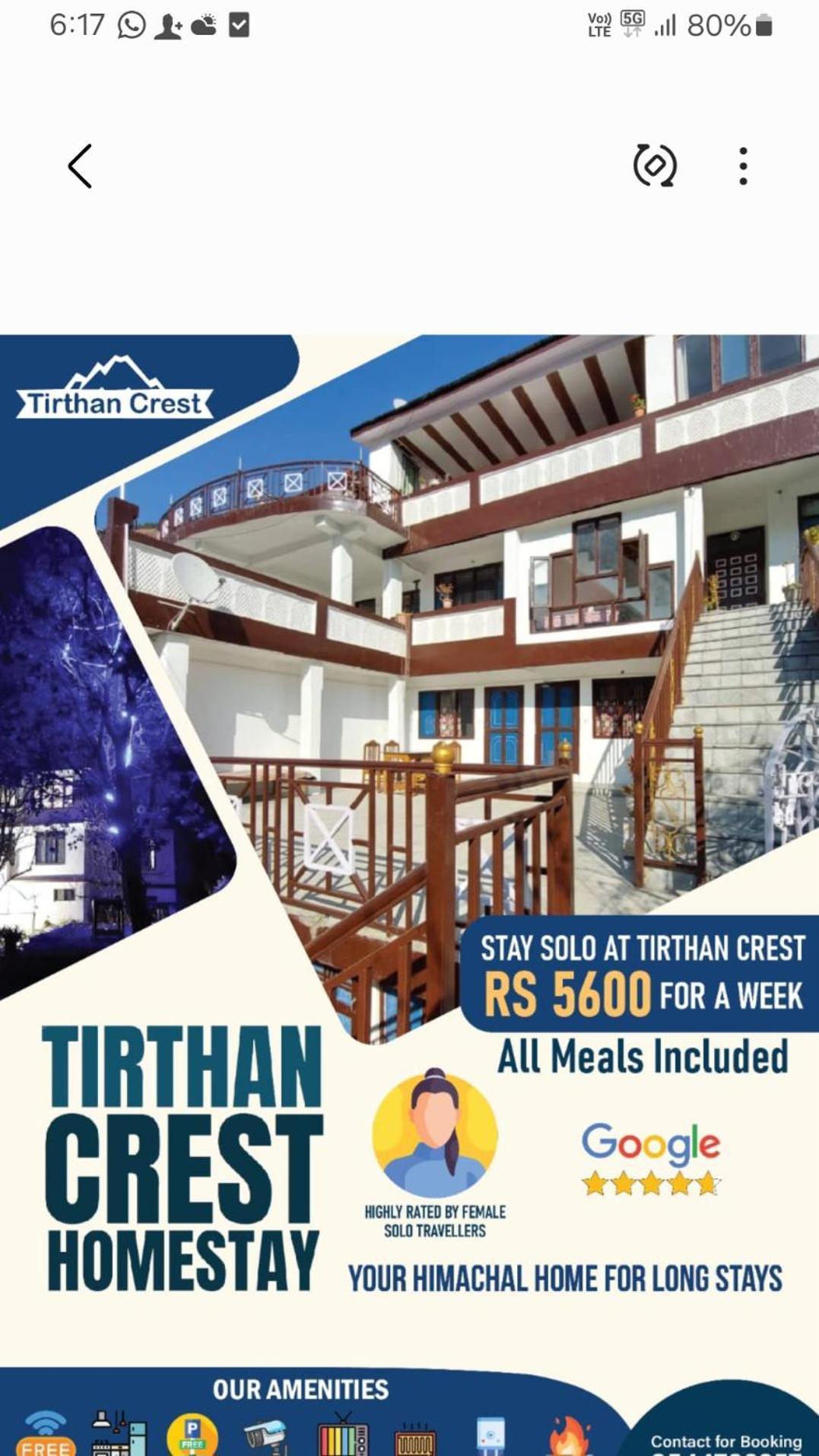 Tirthan Crest Homestay Banjar ภายนอก รูปภาพ